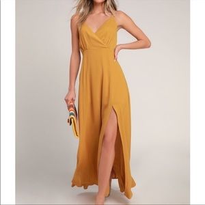 Lulu's Evening of Splendor Surplice Maxi Dress